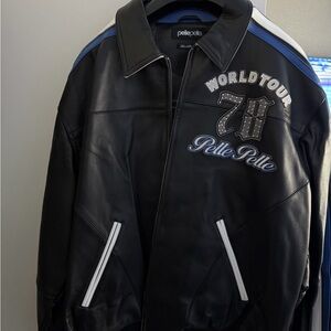 Pelle Pelle Black and Blue Varsity Jacket